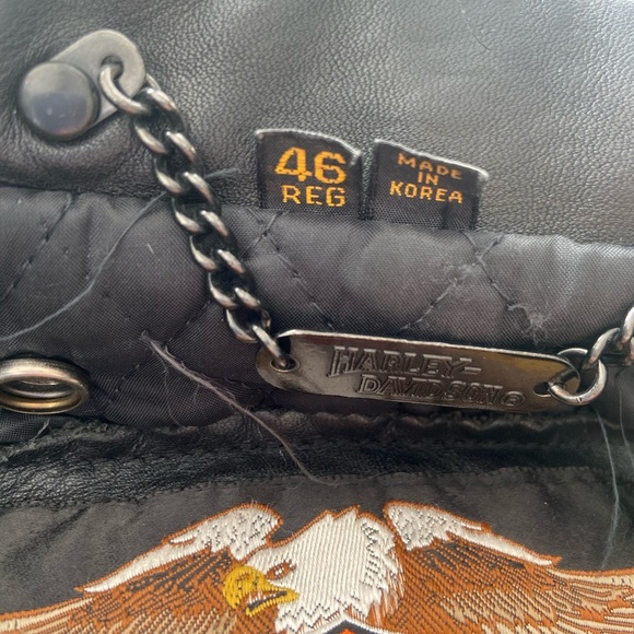 Vintage‎ Harley Davidson leather biker jacket size 46 - Picture 9 of 11